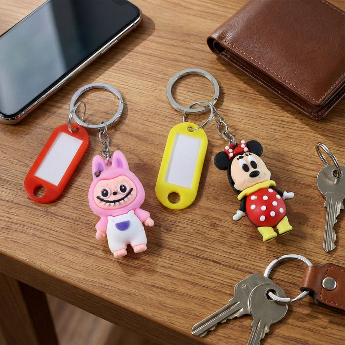 Cartoon Character Keychain with Name Tag (Mix Design, 1 Pc) by Your Brand