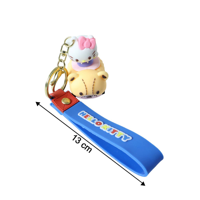 Cute Cartoon Cat Riding Toy Car Silicone Keychain (1 Pc) by Your Brand