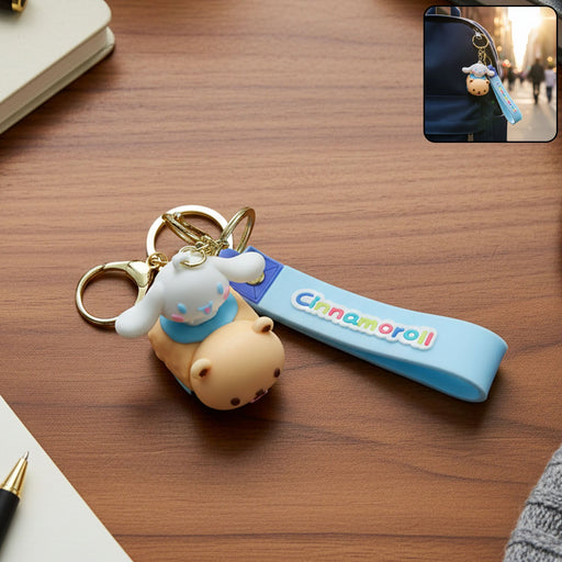 Cute Cartoon Dog Character Silicone Keychain (1 Pc) by Your Brand