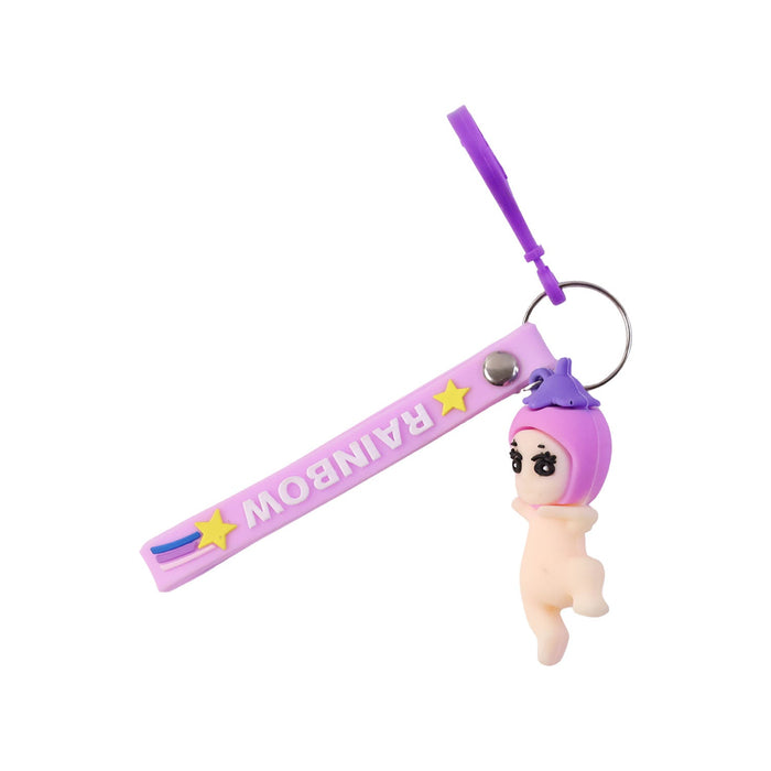 Cute Baby Doll Cartoon Silicone Keychain (1 Pc) by Your Brand