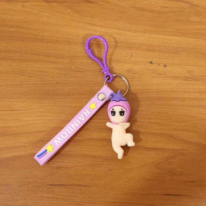 Cute Baby Doll Cartoon Silicone Keychain (1 Pc) by Your Brand