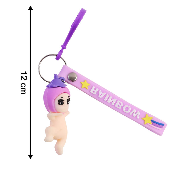 Cute Baby Doll Cartoon Silicone Keychain (1 Pc) by Your Brand