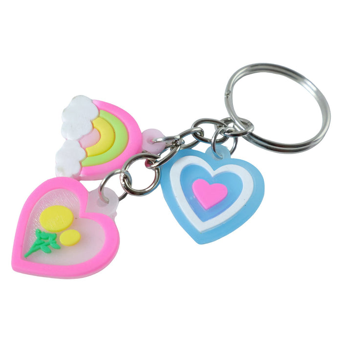 Cute Heart & Rainbow Charm Keychain (1 Pc) by Your Brand