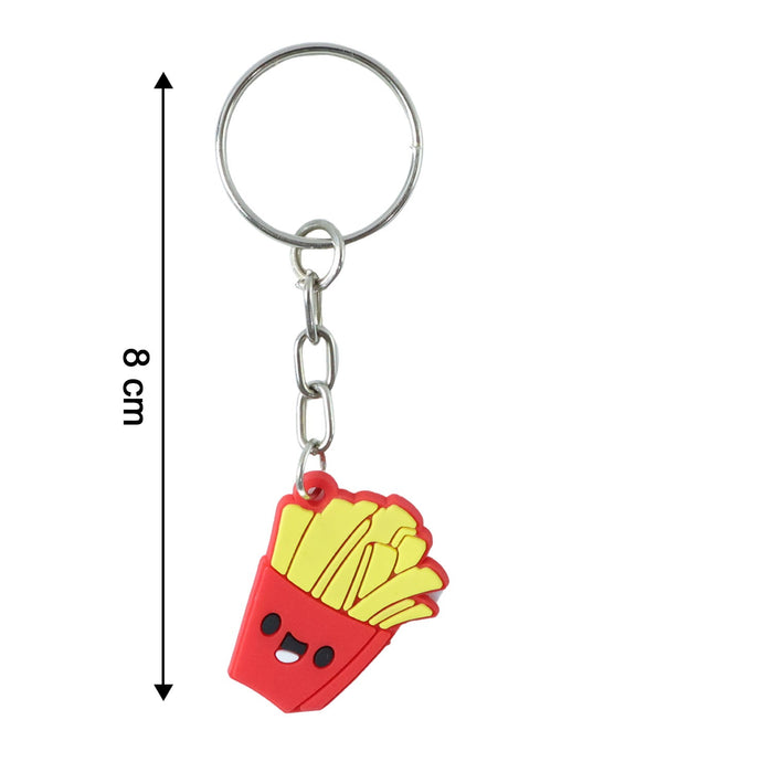 Cute Smiley French Fries Shape Cartoon Keychain (1 Pc)