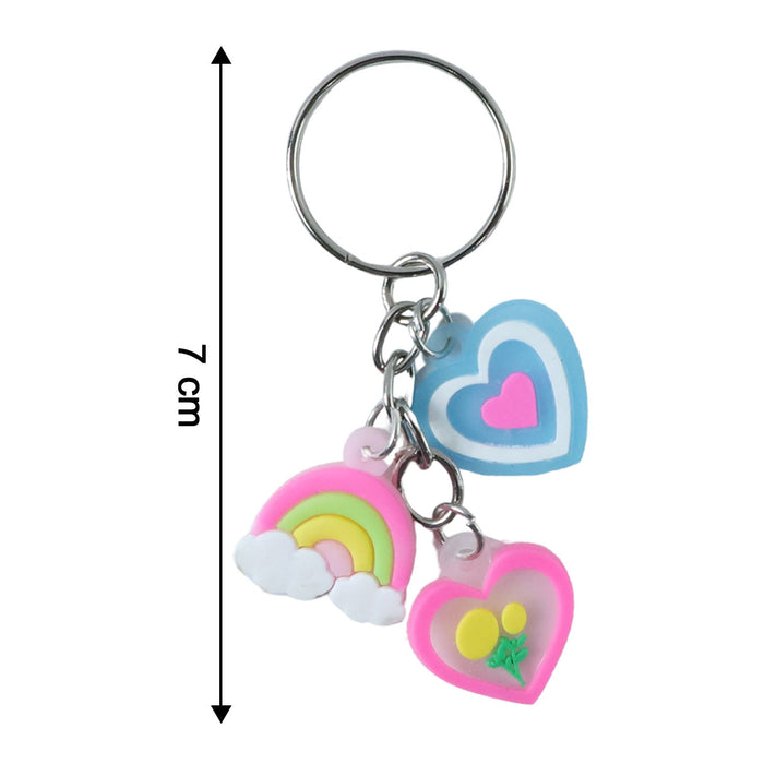 Cute Heart & Rainbow Charm Keychain (1 Pc) by Your Brand