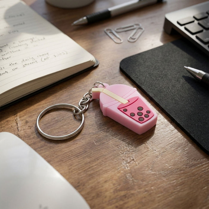 Cute Bubble Tea Cartoon Keychain (1 Pc) by Your Brand