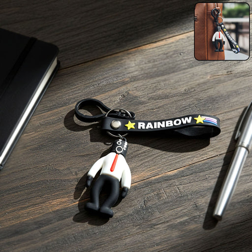 Stylish Cartoon Man Figure Keychain (1 Pc) by Your Brand