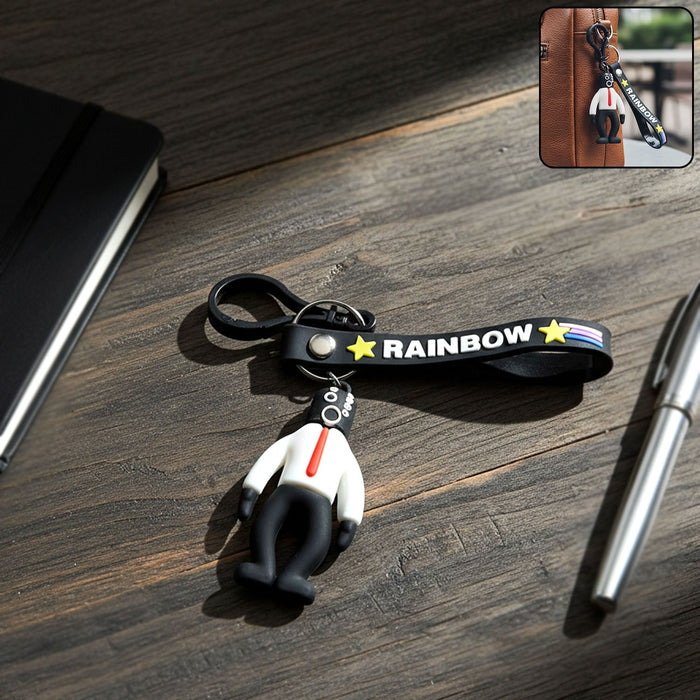 Stylish Cartoon Man Figure Keychain (1 Pc) by Your Brand