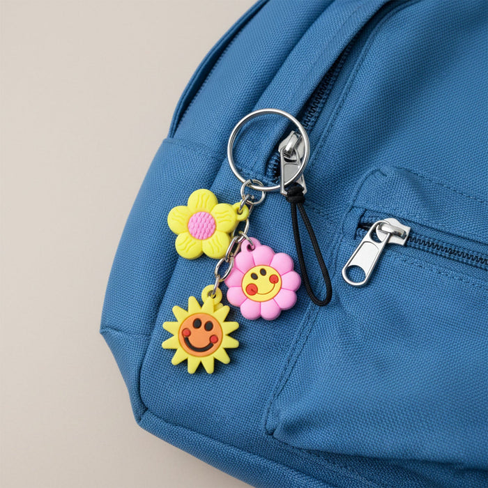 Cute Flower & Smiley Face Cartoon Keychain (1 Pc) by Your Brand