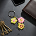 Cute Flower & Smiley Face Cartoon Keychain (1 Pc) by Your Brand
