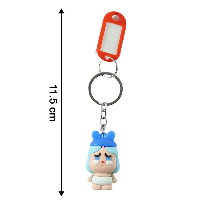 Cute Cartoon Baby Character Keychain with Label Tag Holder (1 Pc) by Your Brand