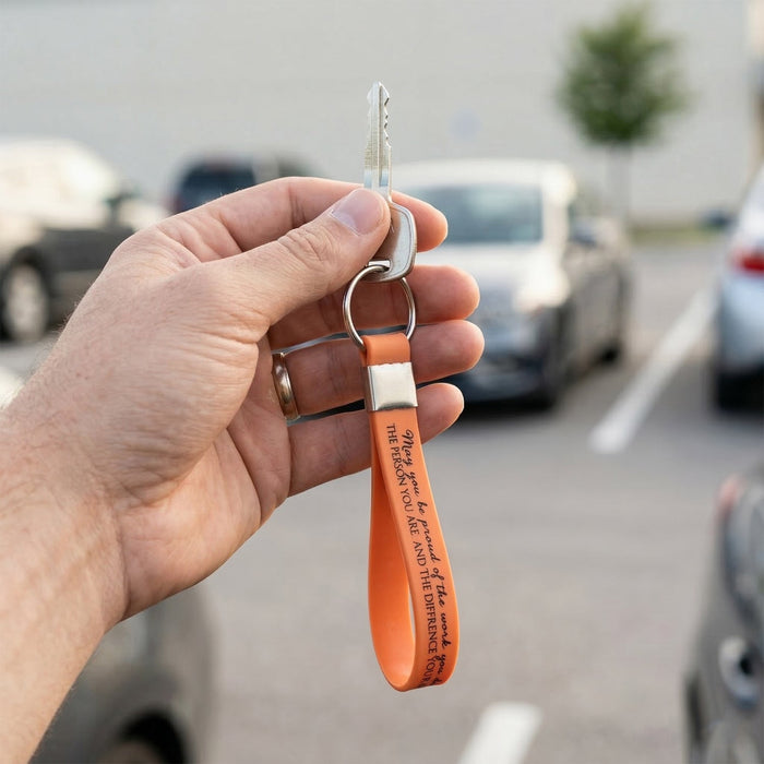 Silicone Wrist Strap Keychain with Metal Key Ring Hook (2 Pc) by Your Brand