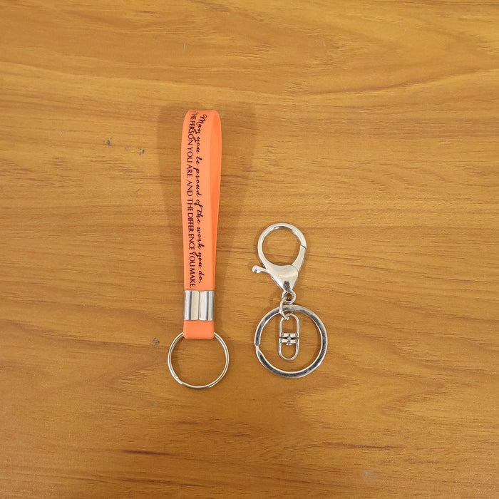Silicone Wrist Strap Keychain with Metal Key Ring Hook (2 Pc) by Your Brand