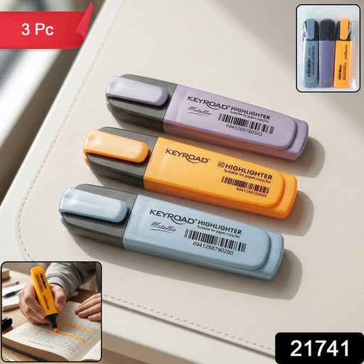 Premium Highlighter Marker Pen Set (3 Pc) by Your Brand