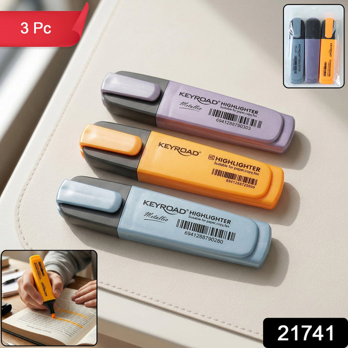 Premium Highlighter Marker Pen Set (3 Pc) by Your Brand