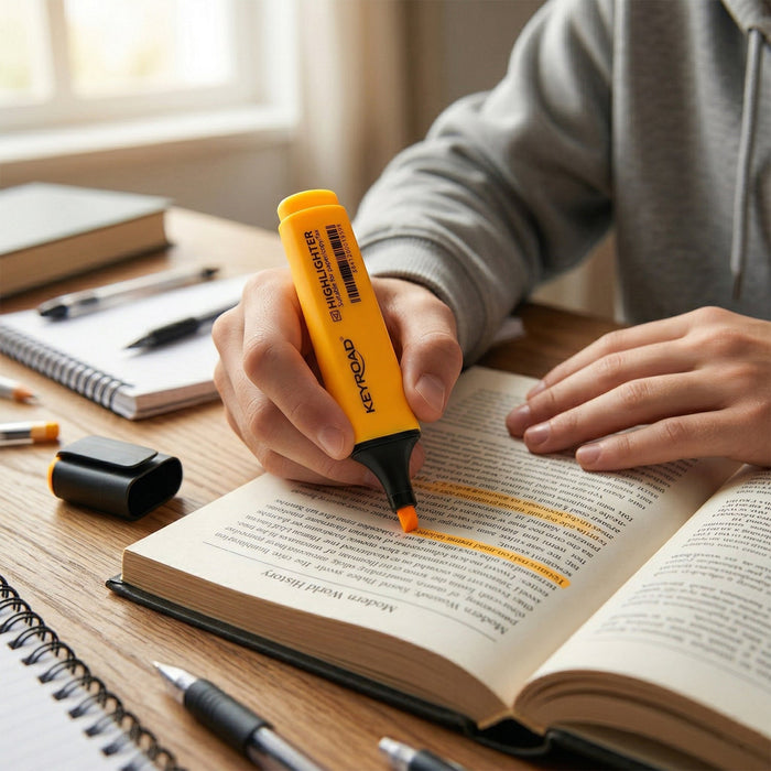 Premium Highlighter Marker Pen Set (3 Pc) by Your Brand