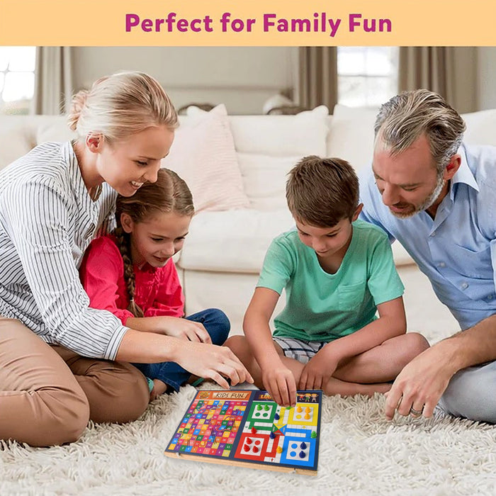 Wooden Board Game Set – Ludo, Snakes & Ladders, and Desktop Football (3-in-1) by Your Brand