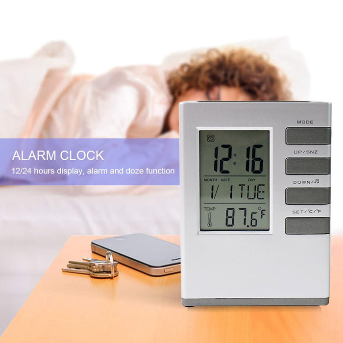 Multifunction Cube Digital Desk Clock with Pen Holder (1 Pc) by Your Brand