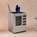 Multifunction Cube Digital Desk Clock with Pen Holder (1 Pc) by Your Brand