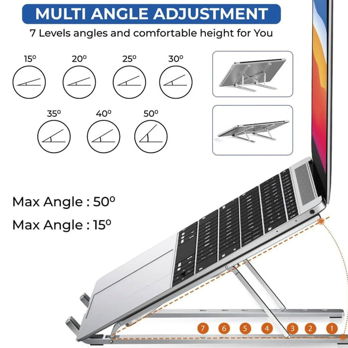 Foldable Adjustable Laptop Stand for Desk and Table Use by Your Brand