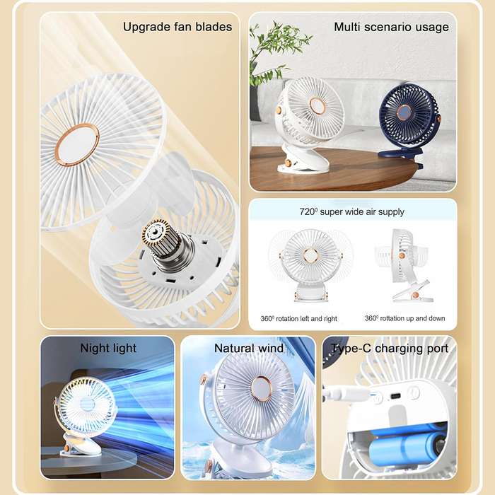 Portable Mini Fan with Clip Stand (1 Pc) by Your Brand