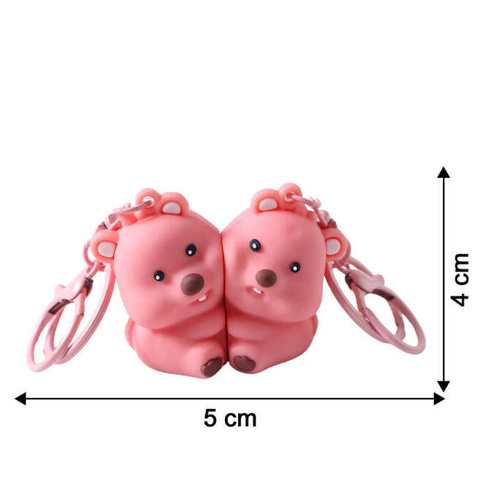 Cute Couple Bear Shape 2-in-1 Keychain Set (2 Pieces Set)