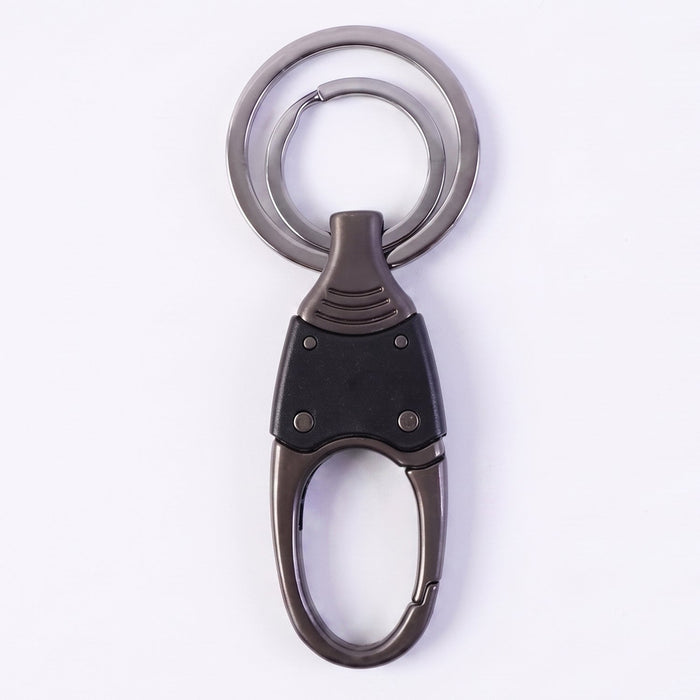 Premium Dual Ring Metal Key Holder with Rotating Swivel (1 Pc)