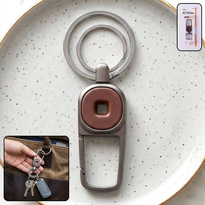 Premium Metal Key Holder with Secure and Stylish Keychain (1 Pc)