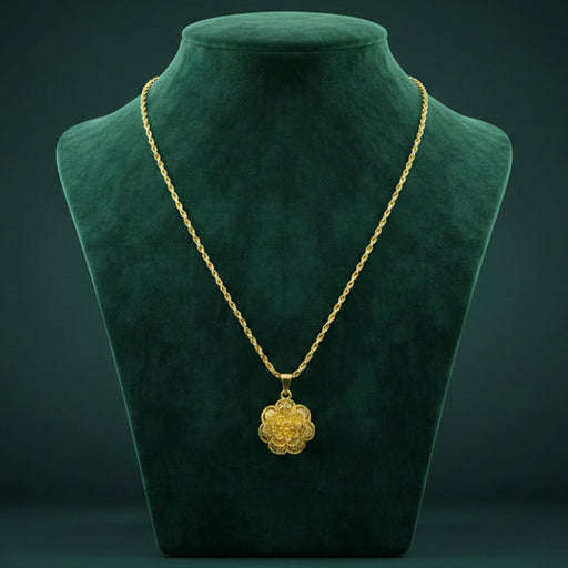 Elegant Gold Finish Floral & Traditional Pendant Necklace (1 Pc, Mix Design) by Your Brand