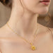 Elegant Gold Finish Floral & Traditional Pendant Necklace (1 Pc, Mix Design) by Your Brand
