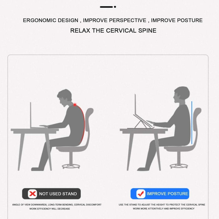 Adjustable Foldable Aluminium Laptop Stand (1 Set) by Your Brand