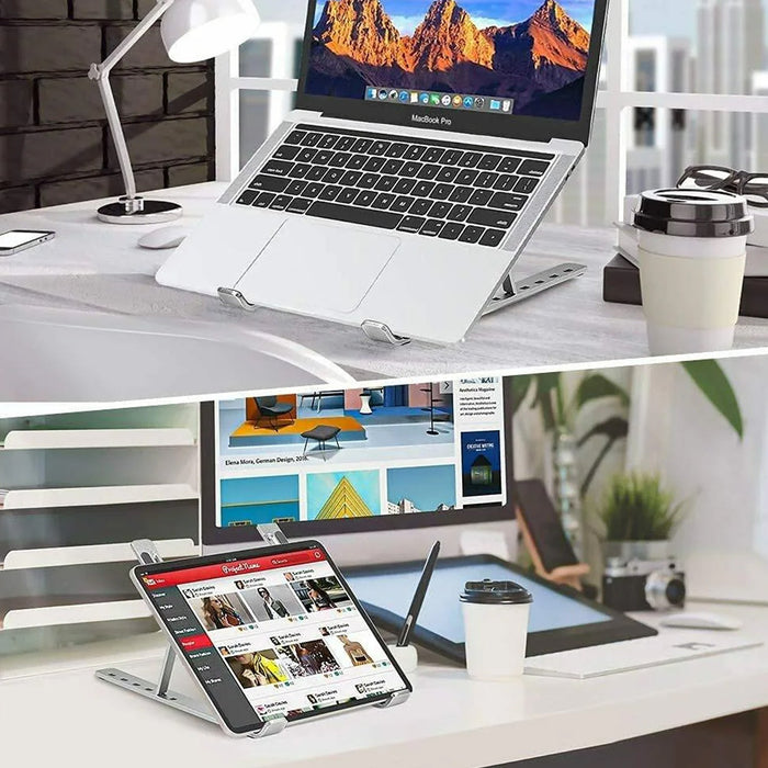 Adjustable Foldable Aluminium Laptop Stand (1 Set) by Your Brand