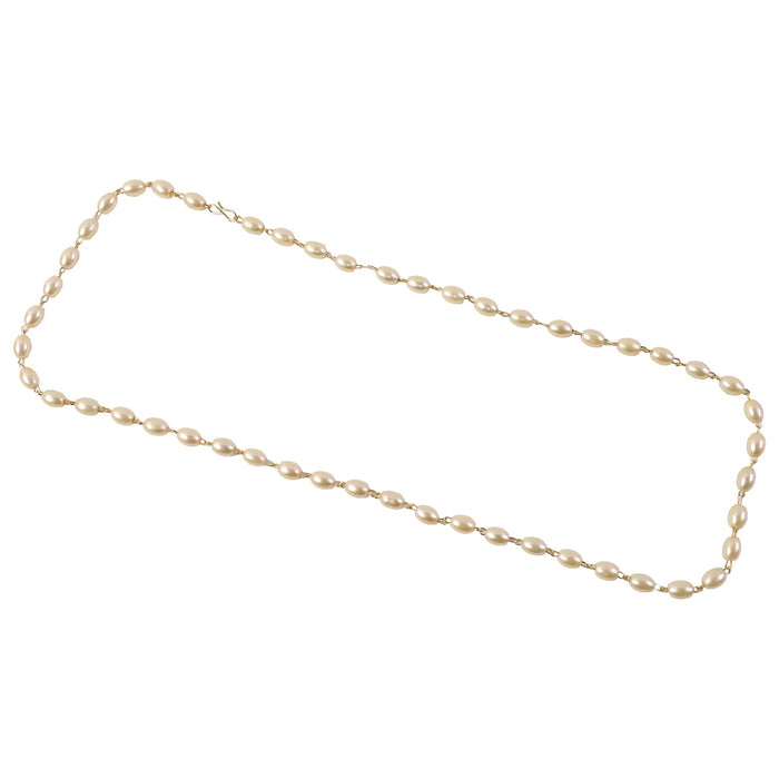 Elegant Pearl Beaded Necklace with Golden Chain Accents (1 Pc) by Your Brand