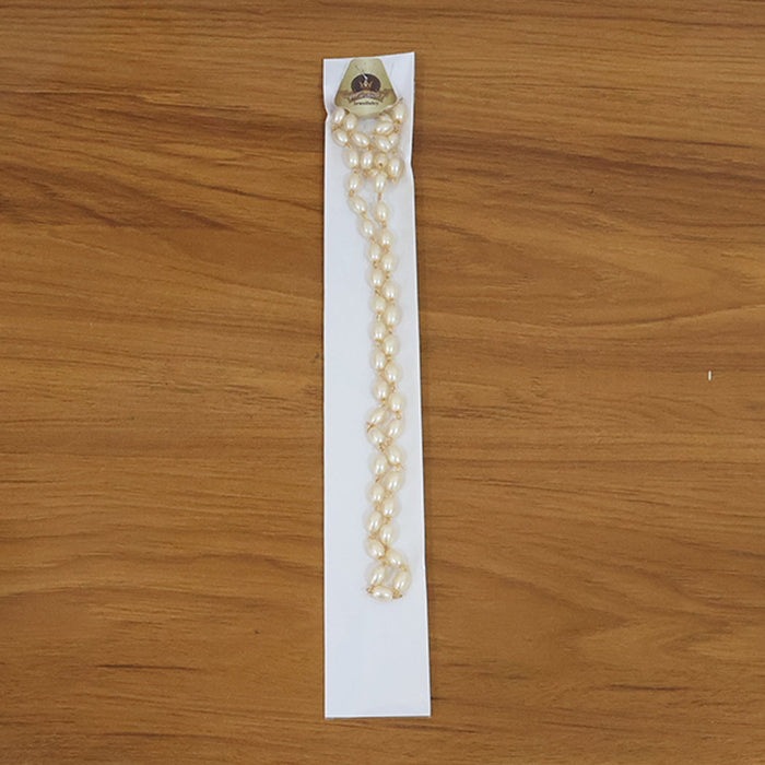 Elegant Pearl Beaded Necklace with Golden Chain Accents (1 Pc) by Your Brand
