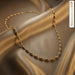 Elegant Gold-Tone Oval Bead Necklace Chain for Women (1 Pc) by Your Brand