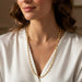 Elegant Gold-Tone Oval Bead Necklace Chain for Women (1 Pc) by Your Brand