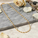 Elegant Gold-Tone Oval Bead Necklace Chain for Women (1 Pc) by Your Brand
