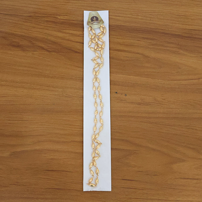 Elegant Gold-Tone Oval Bead Necklace Chain for Women (1 Pc) by Your Brand