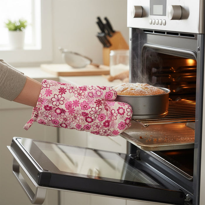 Designer Multicoloured Oven Mitt and Pot Holder (24 Cm) by Your Brand