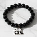 Premium Black Beaded Stretch Bracelet with Cute Panda Charm (1 Pc) by Your Brand