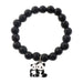 Premium Black Beaded Stretch Bracelet with Cute Panda Charm (1 Pc) by Your Brand