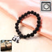 Premium Black Beaded Stretch Bracelet with Cute Panda Charm (1 Pc) by Your Brand