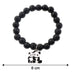 Premium Black Beaded Stretch Bracelet with Cute Panda Charm (1 Pc) by Your Brand