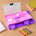 Multi-Functional Space Theme Pencil Box with Built-in Calculator (1 Pc) by Your Brand