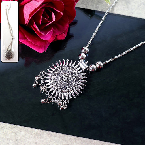 Oxidised Silver Traditional Long Necklace (1 Pc) by Your Brand