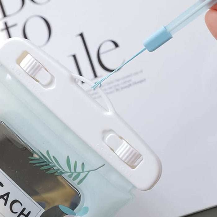 Waterproof Peach Transparent Mobile Pouch with Neck Strap (1 Pc) by Your Brand