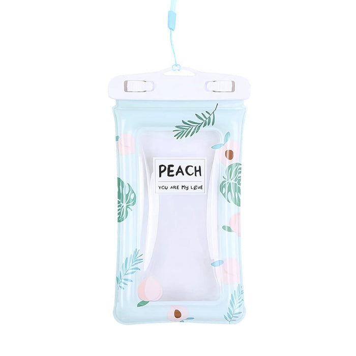 Waterproof Peach Transparent Mobile Pouch with Neck Strap (1 Pc) by Your Brand