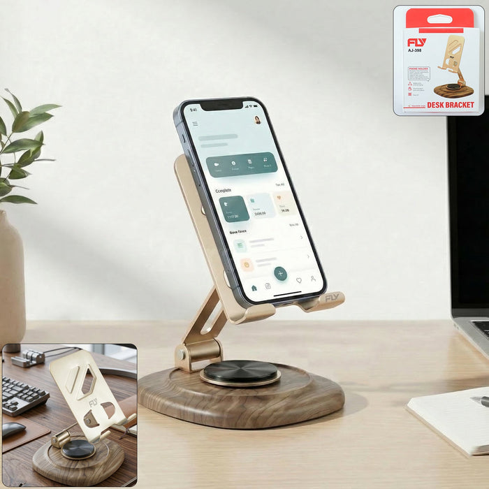 Adjustable Metal Desk Phone Stand with Plastic Base (1 Pc) by Your Brand