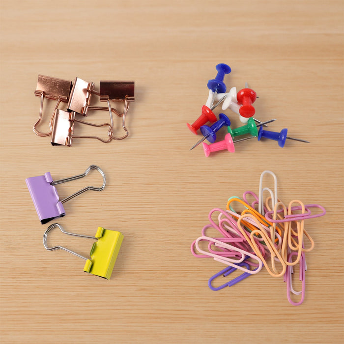 Office Stationery Clips and Pins Combo, 1 Set by Your Brand