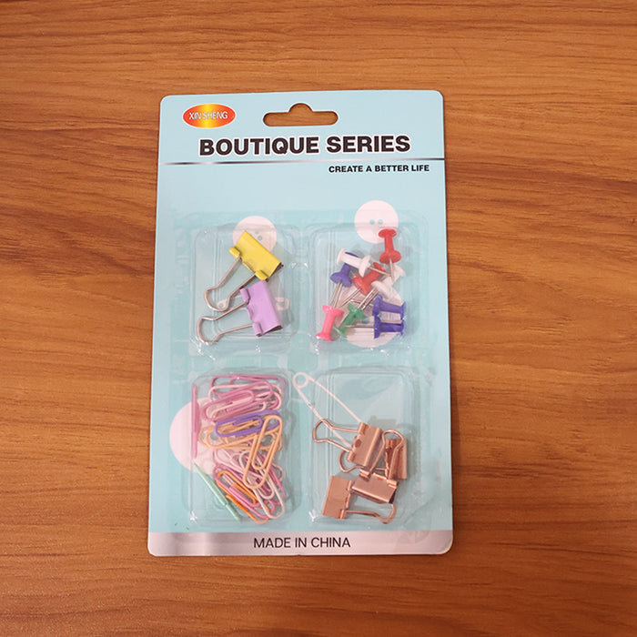 Office Stationery Clips and Pins Combo, 1 Set by Your Brand